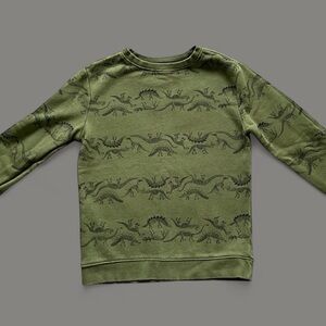 Cat & Jack green dinosaur sweatshirt size 6/7